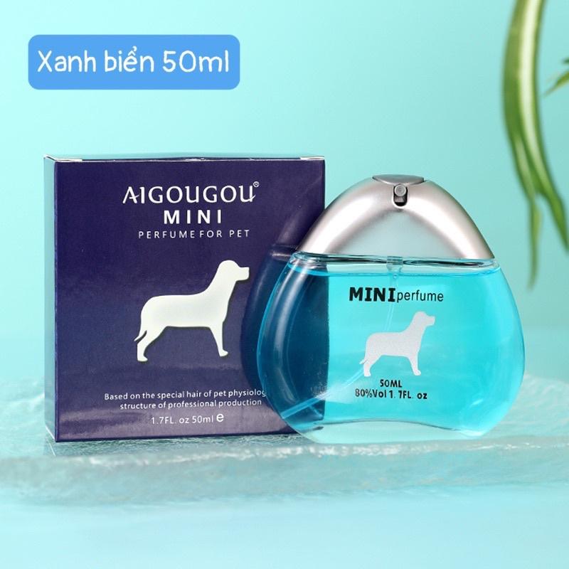 Nước Hoa Khử Mùi Dành Cho Chó Mèo AIGOUGOU Mini 50ml - Có 3 Mùi Thơm Lưu Giữ Hương Thơm 24h