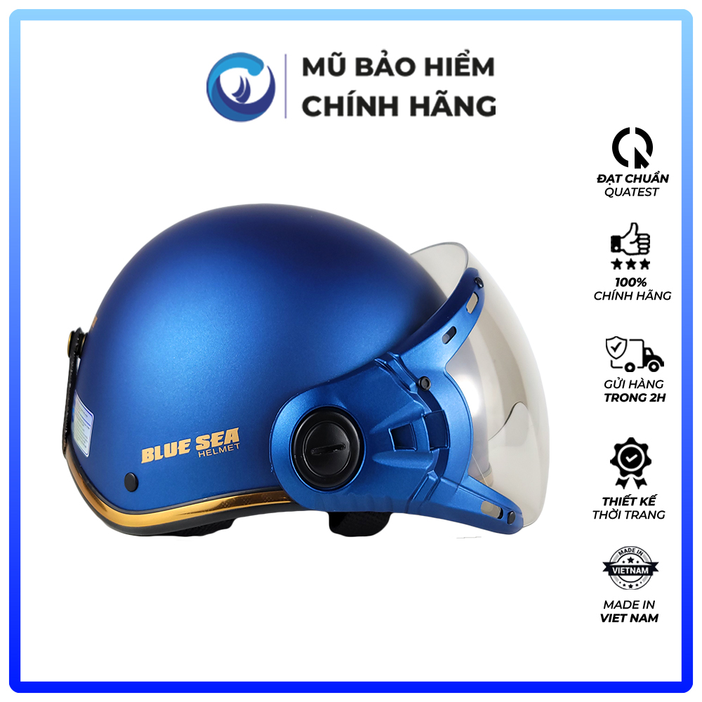 Mũ bảo hiểm 1/2 đầu, nửa đầu - Có Kính BLUESEA A366K - Đủ màu, Thời trang  - Freezise - Chính hãng