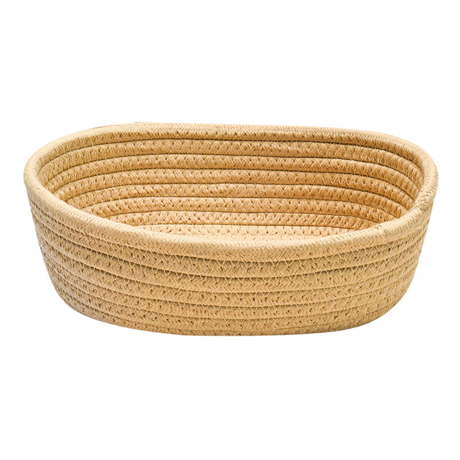 Small Hand Woven Storage Basket Dog Toy Organizer Gray
