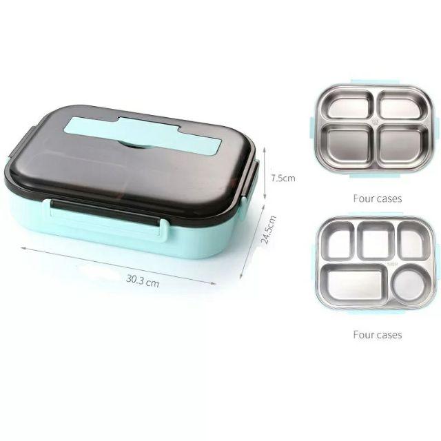 Hộp bảo quản cơm 5 ngăn inox kèm thìa, đũa