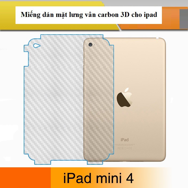 Miếng dán vân Carbon mặt lưng cho Ipad Mini 4