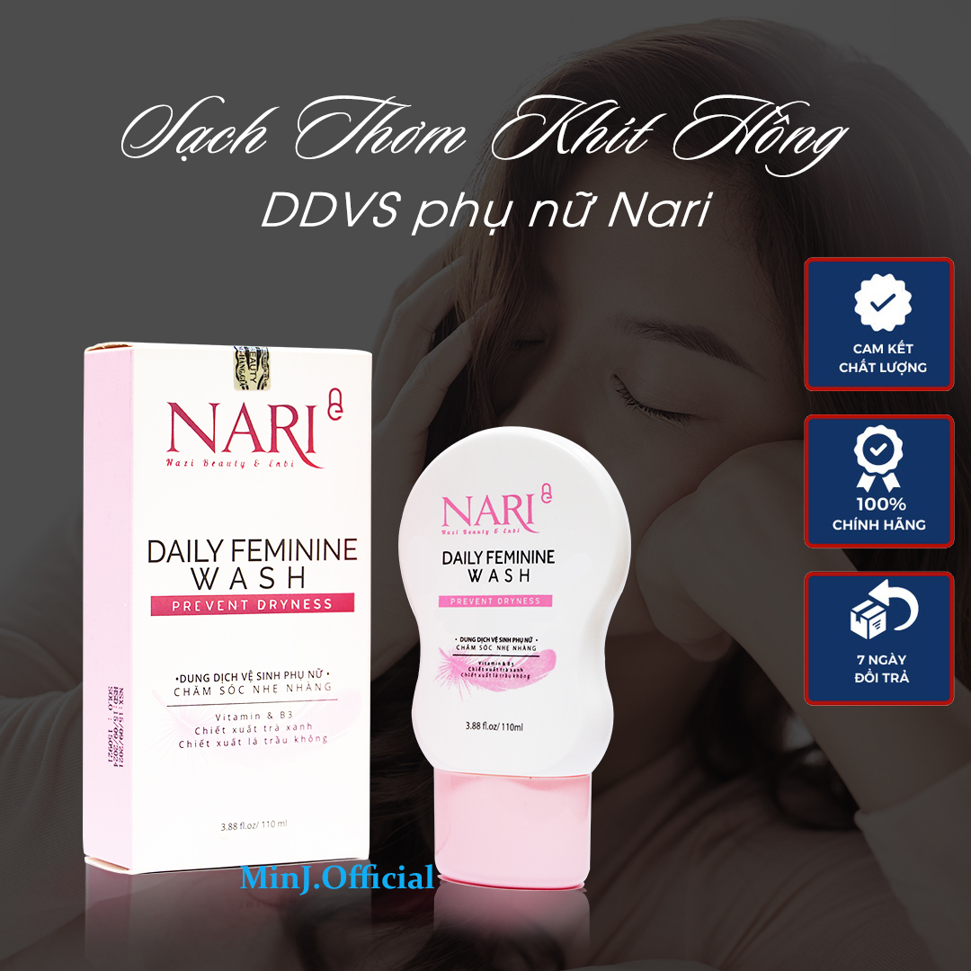 Dung dịch vệ sinh phụ nữ Nari ( DAILY FEMININE WASH) Sạch mịn thơm lưu hương suốt cả ngày Tuýp 110Ml