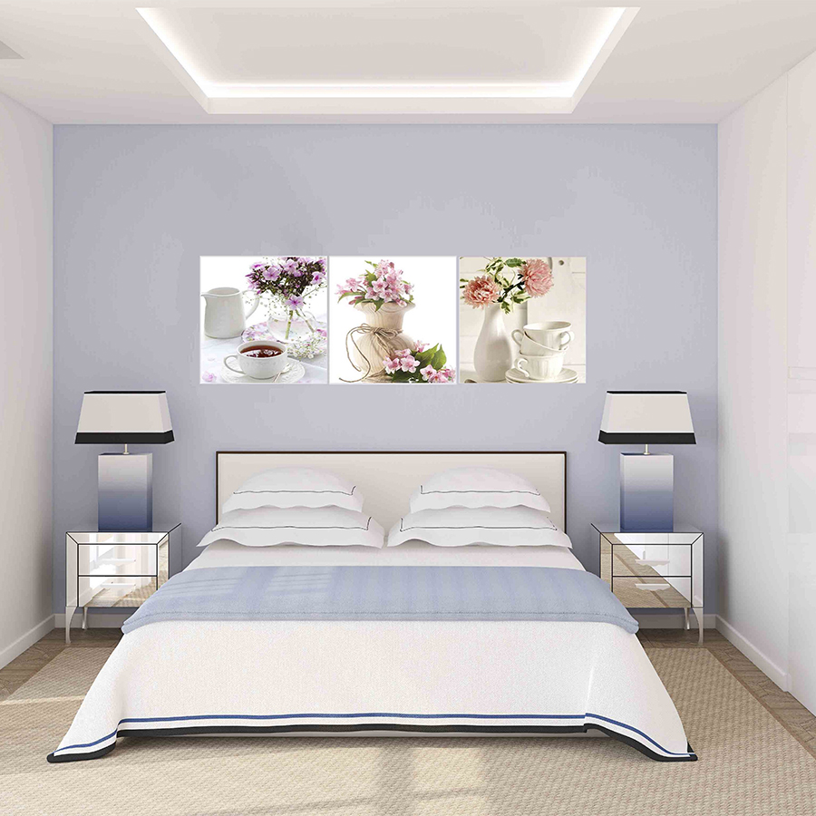 Tranh nghệ thuật 3 bình hoa hồng BINBIN TNT36