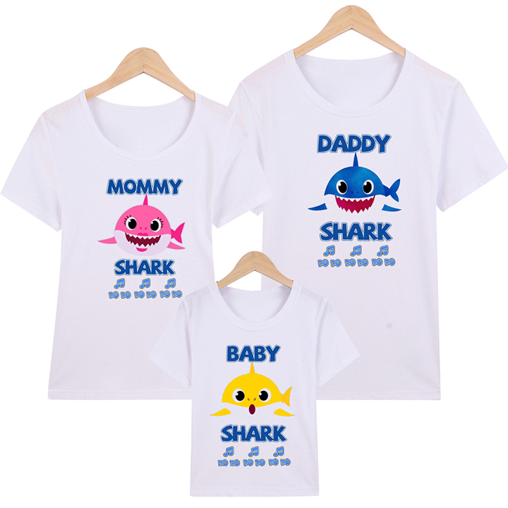 Áo thun gia đình Baby Shark ATGD71-Trắng