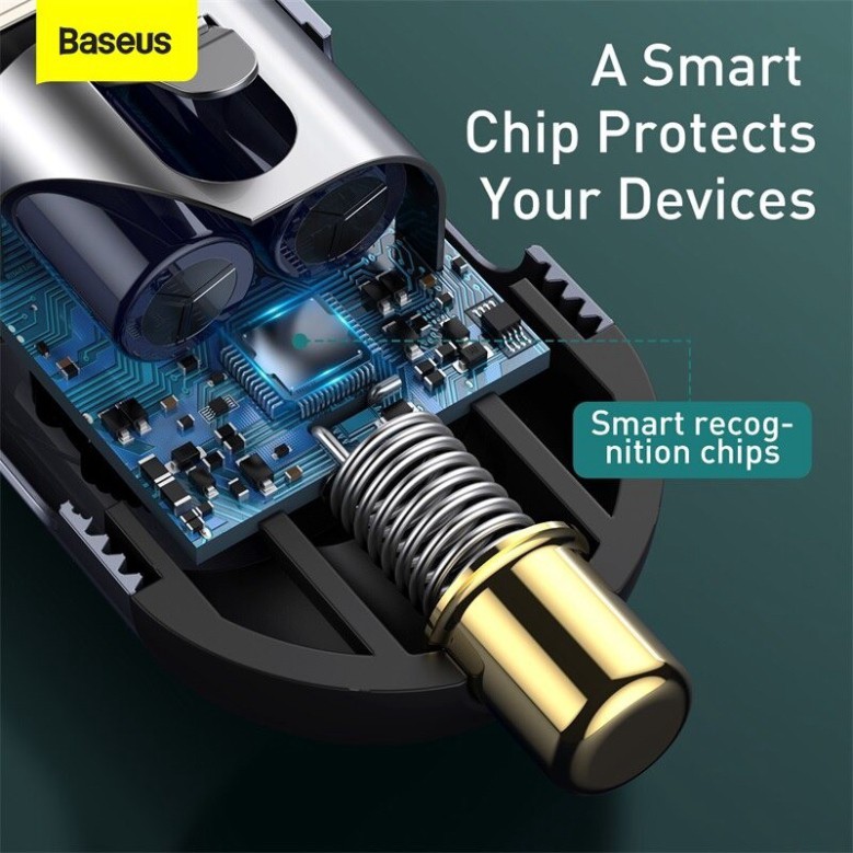 Tẩu sạc nhanh mở rộng 4 Port Baseus Share Together Extention Car Charger 120W (Extention up to 4 Port * 30W, QC/ PD/PPS Fast Charging) - Hàng Chính Hãng