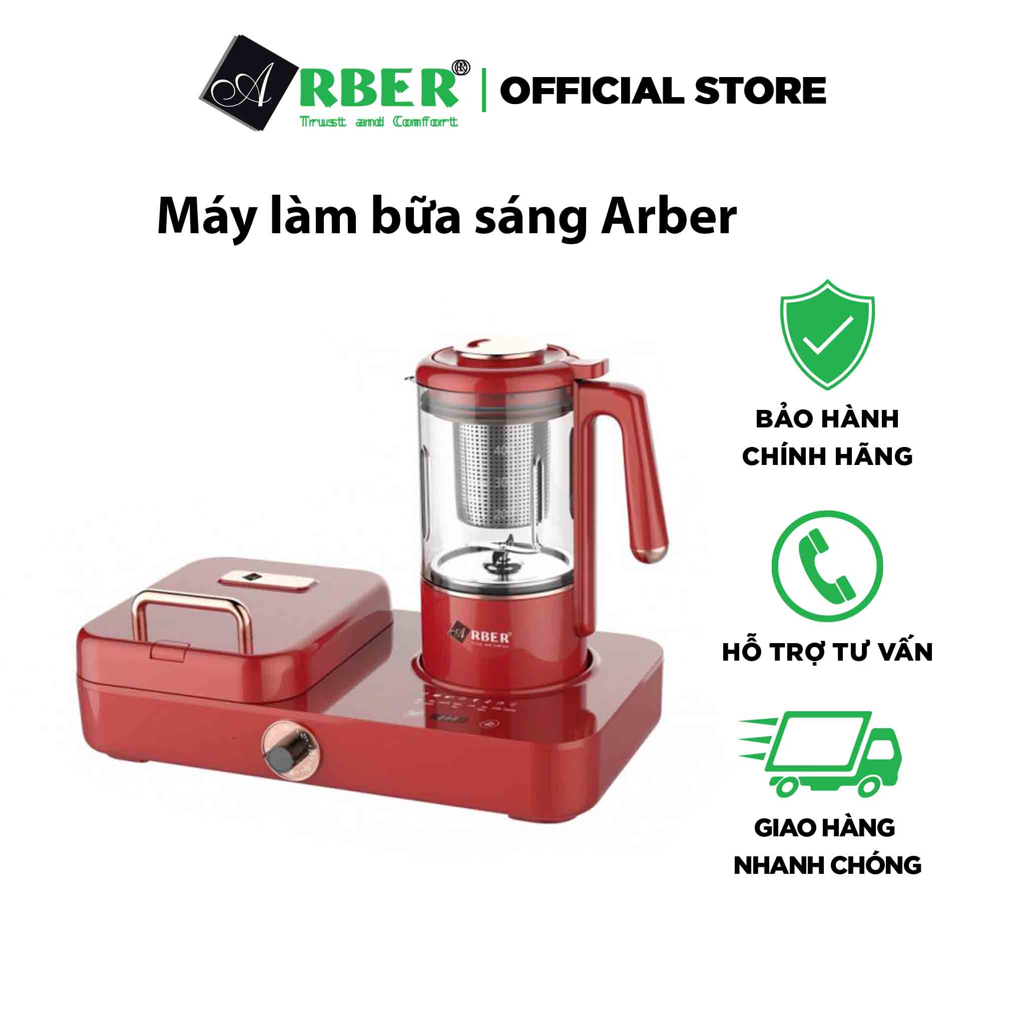 Máy nướng bánh kết hợp làm sữa hạt Arber hàng nhập khẩu Đức chính hãng.