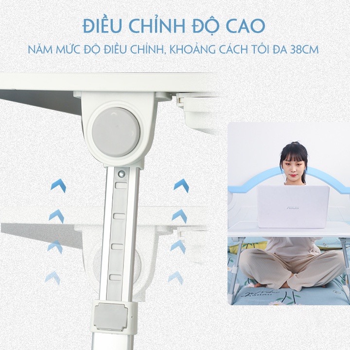 Bàn Học Thông Minh Gấp Gọn Đa Năng Có Khe Cắm tablet Và Ngăn Kéo - kèm Đèn quạt, cổng sạc USB