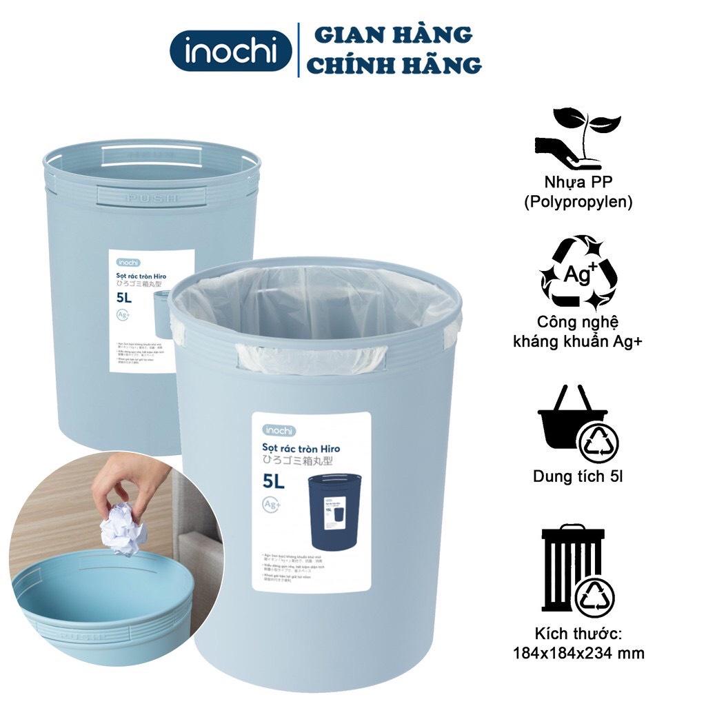 Sọt rác Nhựa Tròn Inochi 5/10/15 Lít Màu Rất Đẹp Làm thùng rác Văn Phòng Khách Sạn SR05L ( Màu ngẫu nhiên