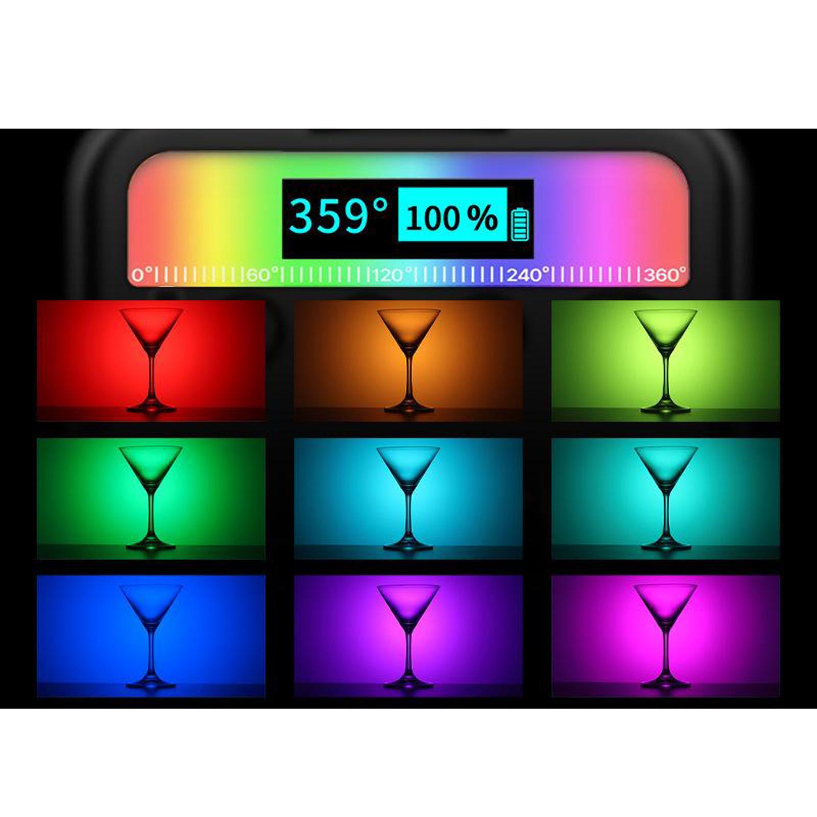Portable VL49 RGB Video Light Camera Light Full Color 3 Cold Shoes