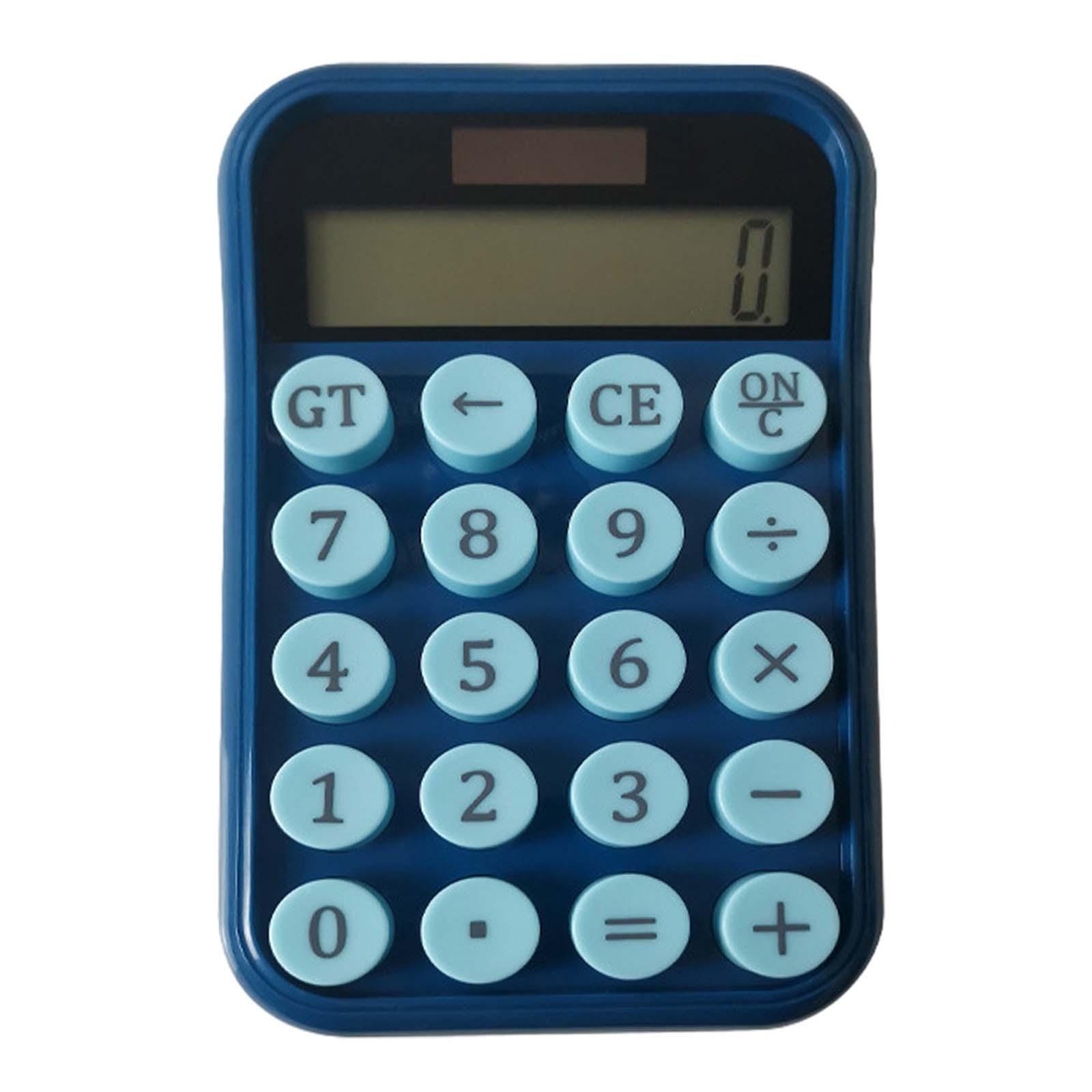 Solar Powered Calculator Small Mechanical Desktop Calculator for Office Kids