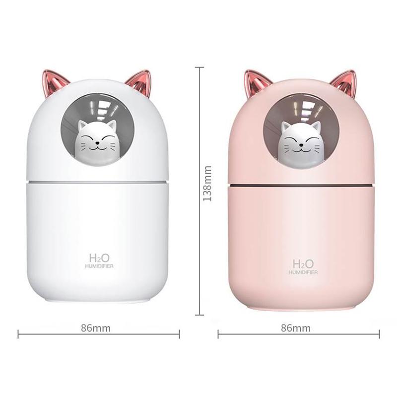 Máy Tạo Độ Ẩm Không Khí 300ML Mèo Siêu Im Lặng USB Văn Phòng Hộ Gia Đình Phòng Ngủ Thơm Ô Tô Máy Lọc Không Khí Phun Sương Tạo Không Khí tươi Hơn