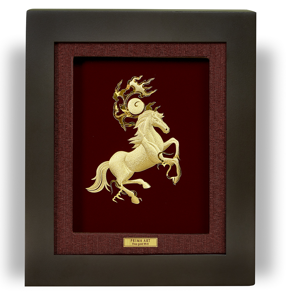 Tranh Vàng 24K PRIMA ART - NGỰA CHIẾN THẮNG - Kích thước 25 x 29 cm - CGS-0286-10