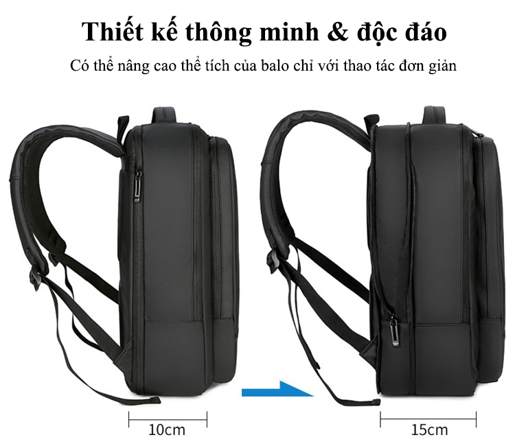 Balo Nam Thời Trang Ohazo! Đa Chức Năng - Tặng kèm cáp USB, Có quai xách bên hông độc đáo - BL145