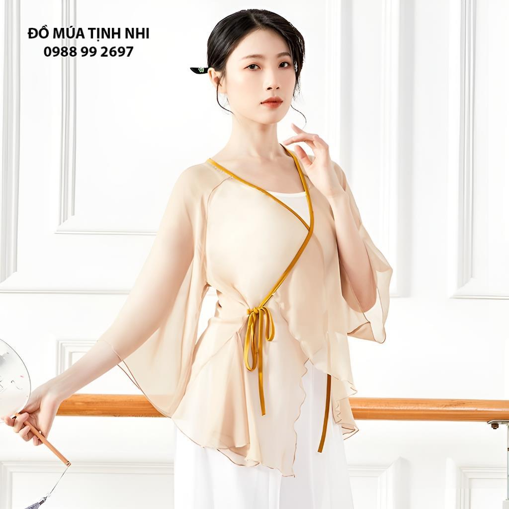 Áo múa cổ trang | Trang phục múa dân gian, múa đương đại xẻ tà buộc dây A131 - Đồ Múa Tịnh Nhi