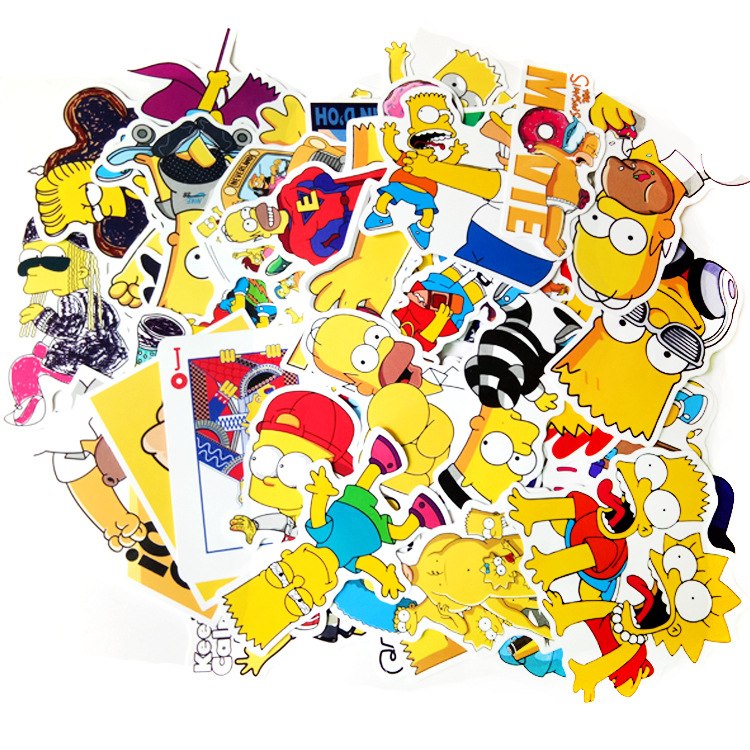 Sticker Simpson Hoạt Hình - Bộ 50 miếng