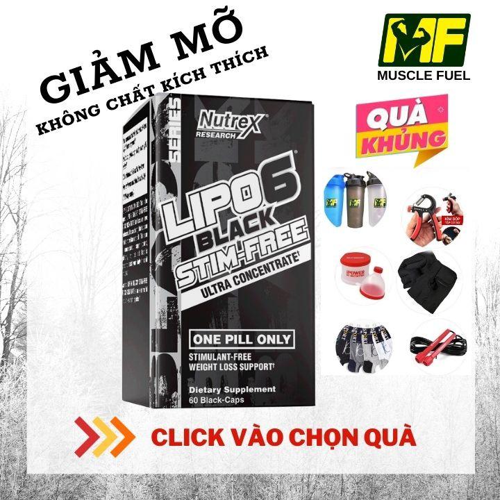 COMBO LIPO 6 BLACK STIM FREE NUTREX 60 VIÊN - ĐỐT MỠ KHÔNG KÍCH THÍCH VÀ QUÀ TẶNG