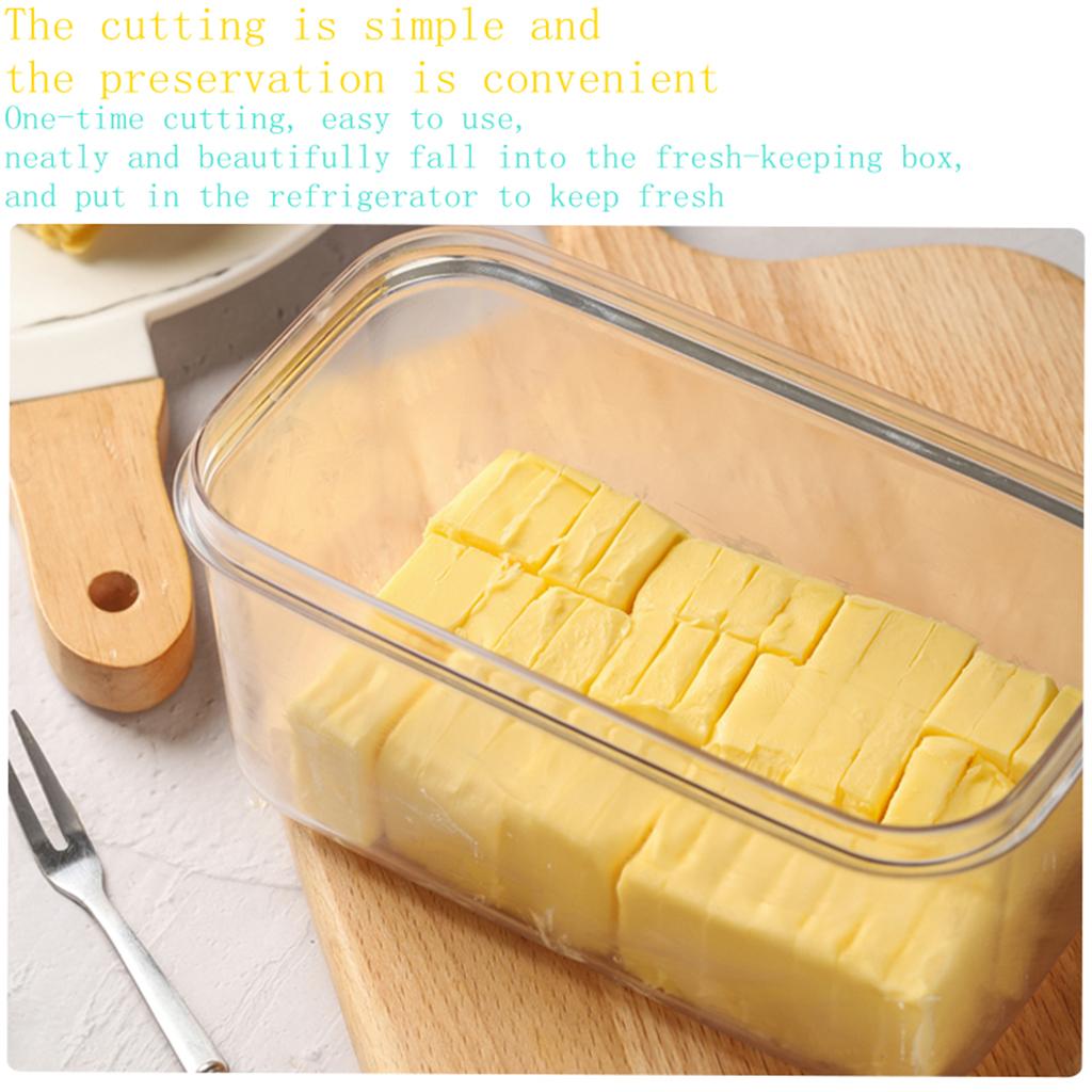 Butter Dish Box Holder Fridge Storage Lid Cutter Plastic Butter Dishes with Lids