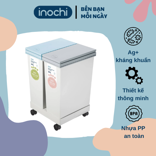 Thùng rác phân loại thông minh tiện lợi Hiro 2 ngăn Inochi