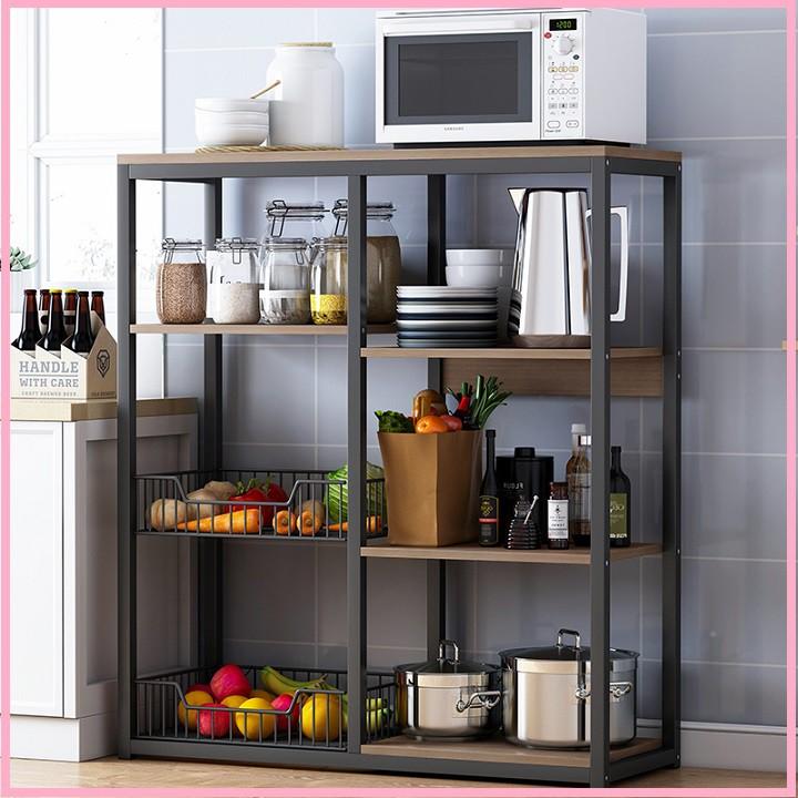 Kệ bếp inox đa năng có bánh xe - Kệ lò vi sóng