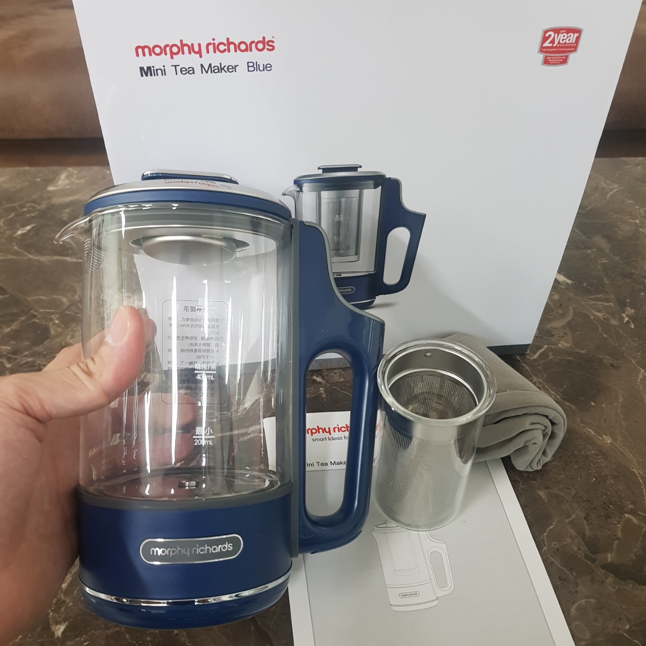 Bình đun nước, pha trà,đa chức năng Morphy Richards MR6086 dung tích 600ml, công suất 400W, nhiệt độ điều chỉnh: 45 ℃, 80 ℃, 100 ℃-Hàng chính hãng