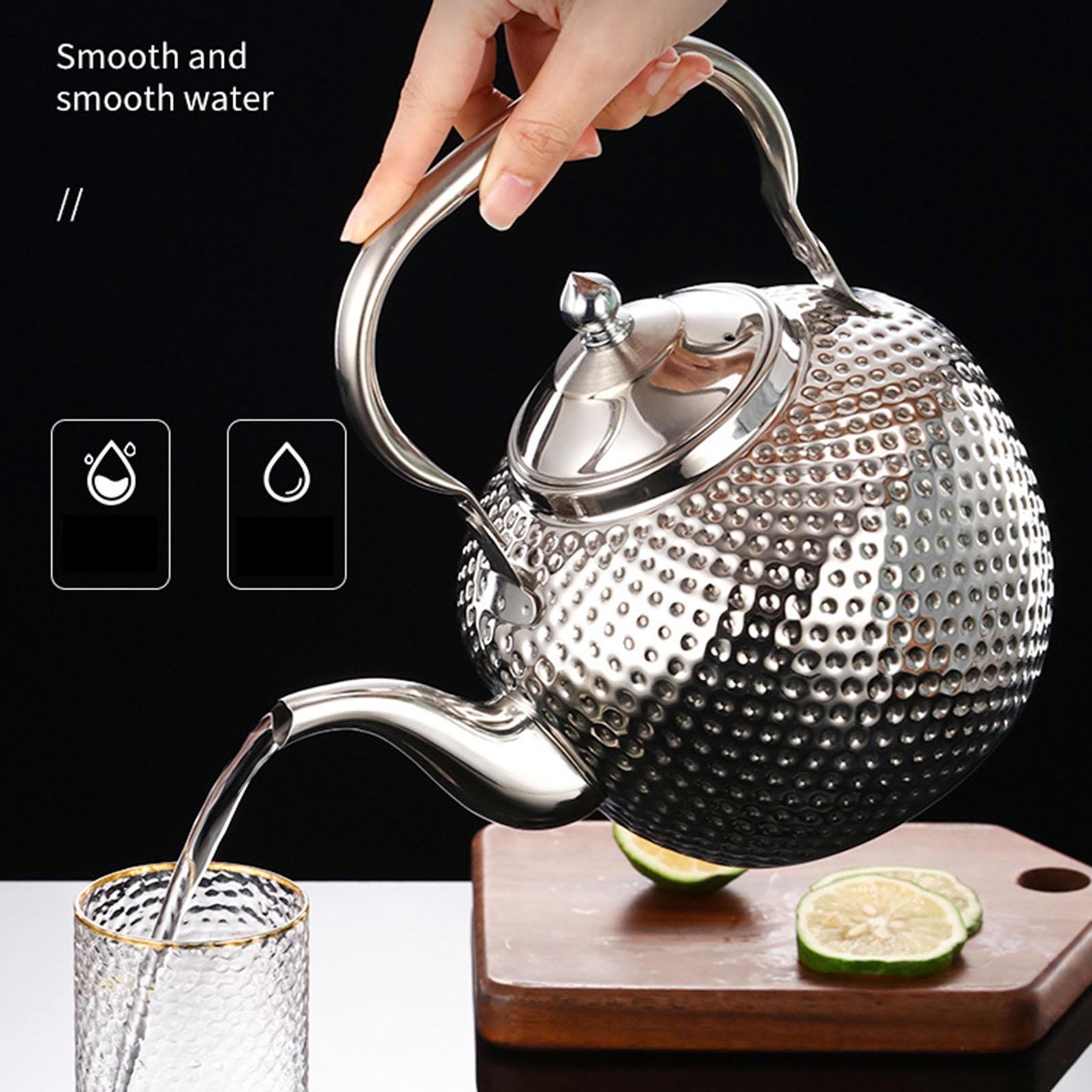 Stainless Steel Teapot Loose Leaf Tea Pot with Tea Filter for All Stovetop 1.2L