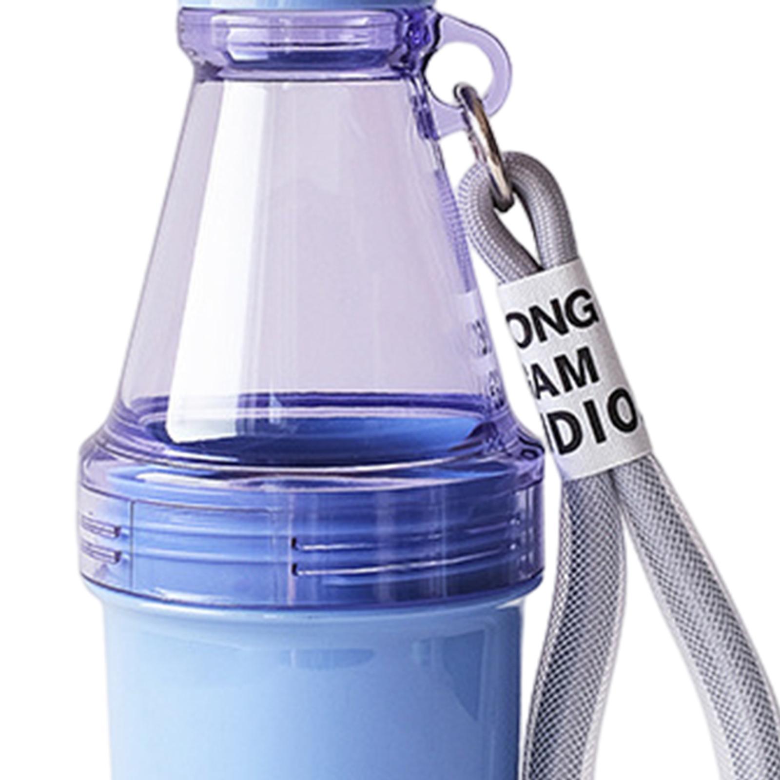 Cold Water Bottle, Sports Bottles, Double Section Cup Drinkware with Sticker with Rope Water Kettle for Girls Boys Cycling Camping Gym