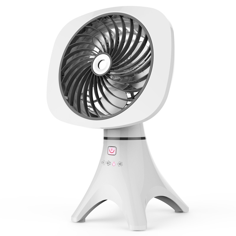 Quạt Phun Sương Mini, Quạt Tích Điện Để Bàn 4 Chân Vững Chãi, Quạt Điện Kiểu Dáng Độc Lạ Siêu Đẹp - Hàng Nhập Khẩu