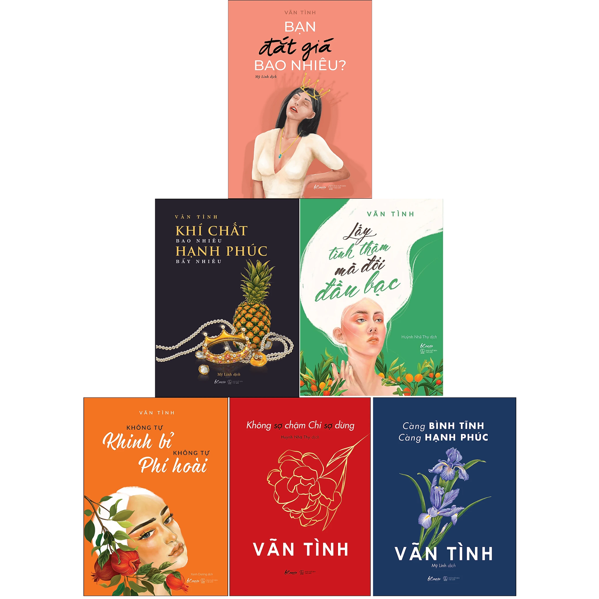 Combo 6 Cuốn Tác Giả Vãn Tình :Bạn Đắt Giá Bao Nhiêu?, Khí Chất Bao Nhiêu, Hạnh Phúc Bấy Nhiêu, Lấy Tình Thâm Mà Đổi Đầu Bạc,Không Sợ Chậm Chỉ Sợ Dừng,Không Tự Khinh Bỉ Không Tự Phí Hoài & Càng Bình Tĩnh Càng Hạnh Phúc