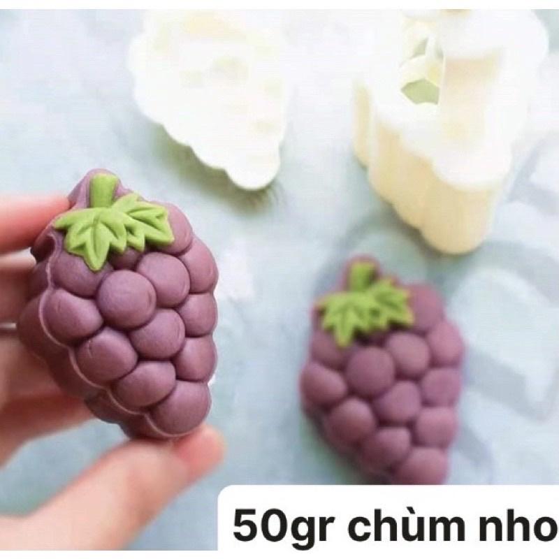 Khuôn trung thu lò xo 1 mặt chùm nho 50gr