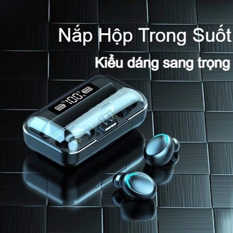 Tai nghe Bluetooth F9 phiên bản Pro quốc tế nâng cấp pin trâu, nút cảm ứng kiêm sạc dự phòng