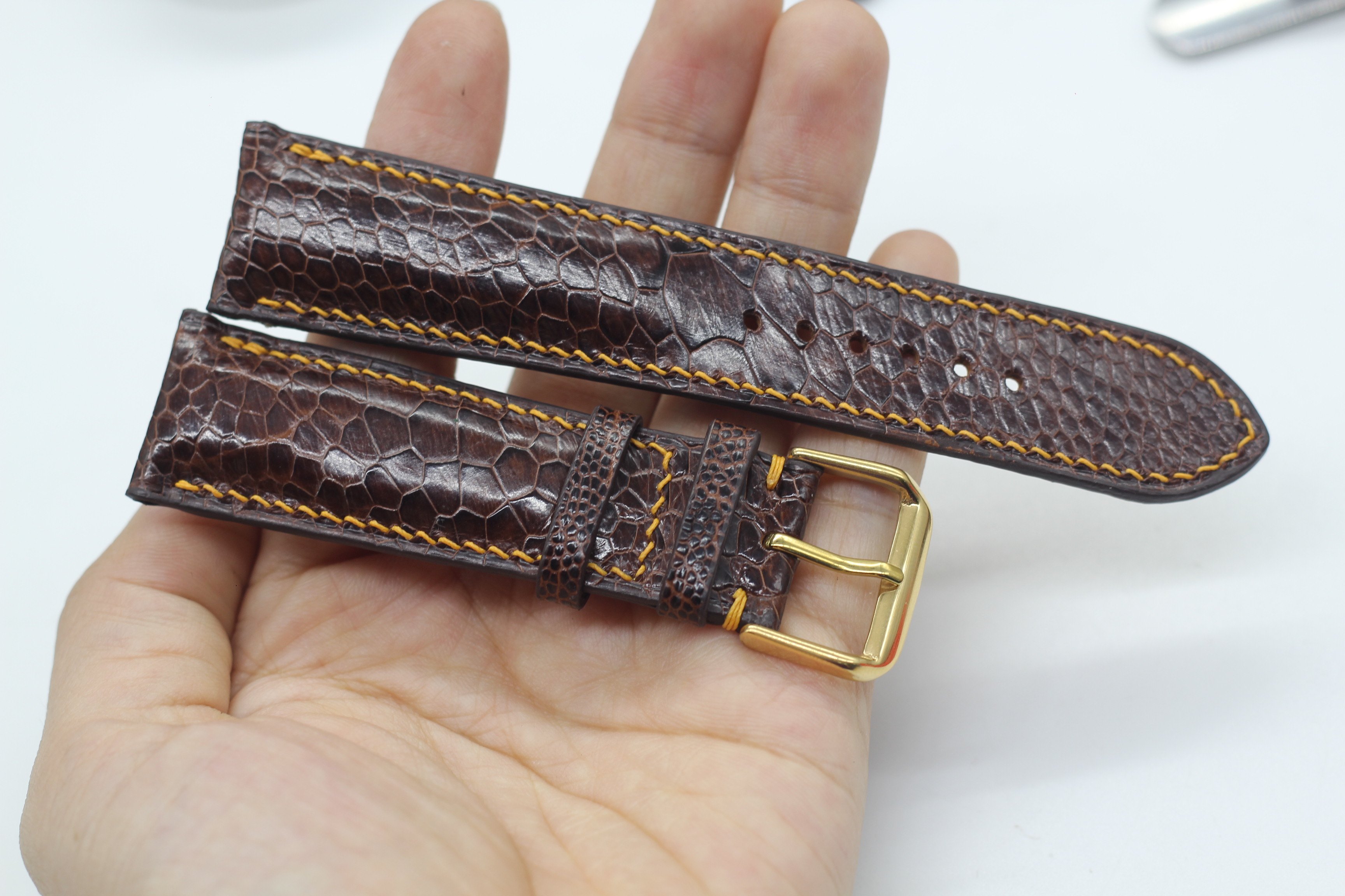 DÂY DA ĐÀ ĐIỂU THẬT ĐƯỢC HOÀN THIỆN THỦ CÔNG HÀNG CHÍNH HÃNG SONGHAN LEATHER, DÂY ĐỒNG HỒ DA CAO CẤP SANG TRỌNG HỢP THỜI TRANG, PHÙ HỢP VỚI CÁC DÒNG ĐỒNG HỒ CÓ SIZE  24mm 22mm 21mm 20mm 19mm 18mm 16mm BH 6 THÁNG WSOT-01