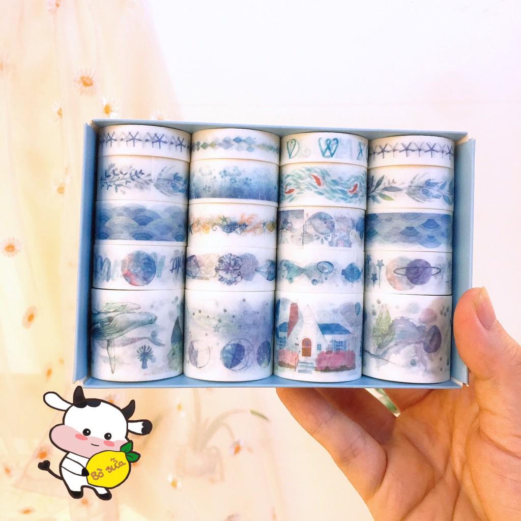 Washi Tape Nhiều Chủ Đề Hộp 20 Cuộn Hoặc 5 Cuộn Từng Loại Băng Dính Giấy Trang Trí Sổ Tay Book Mark Takenote Cổ Trang