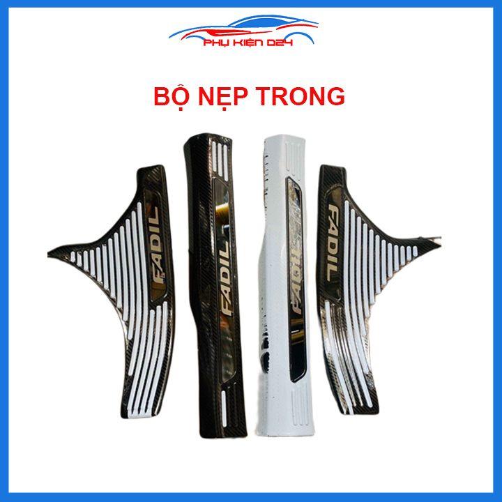 Bộ nẹp bước chân trong ngoài vân Cacbon xe Fadil 2019-2020-2021 chống trầy làm đẹp ô tô