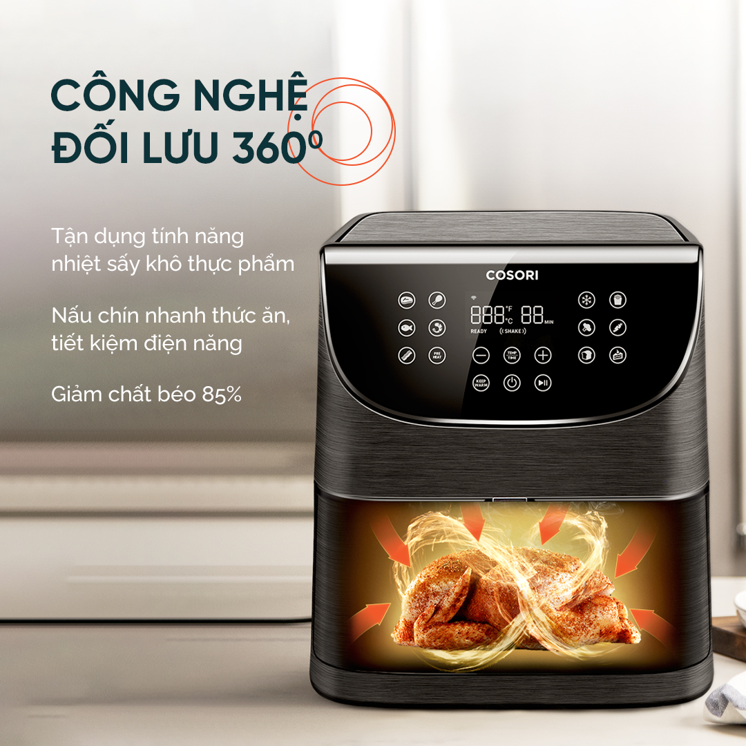 Nồi chiên không dầu Cosori (Air Fryer) CS158-AF 5.5 Lít kết nối Wifi - Hàng chính hãng