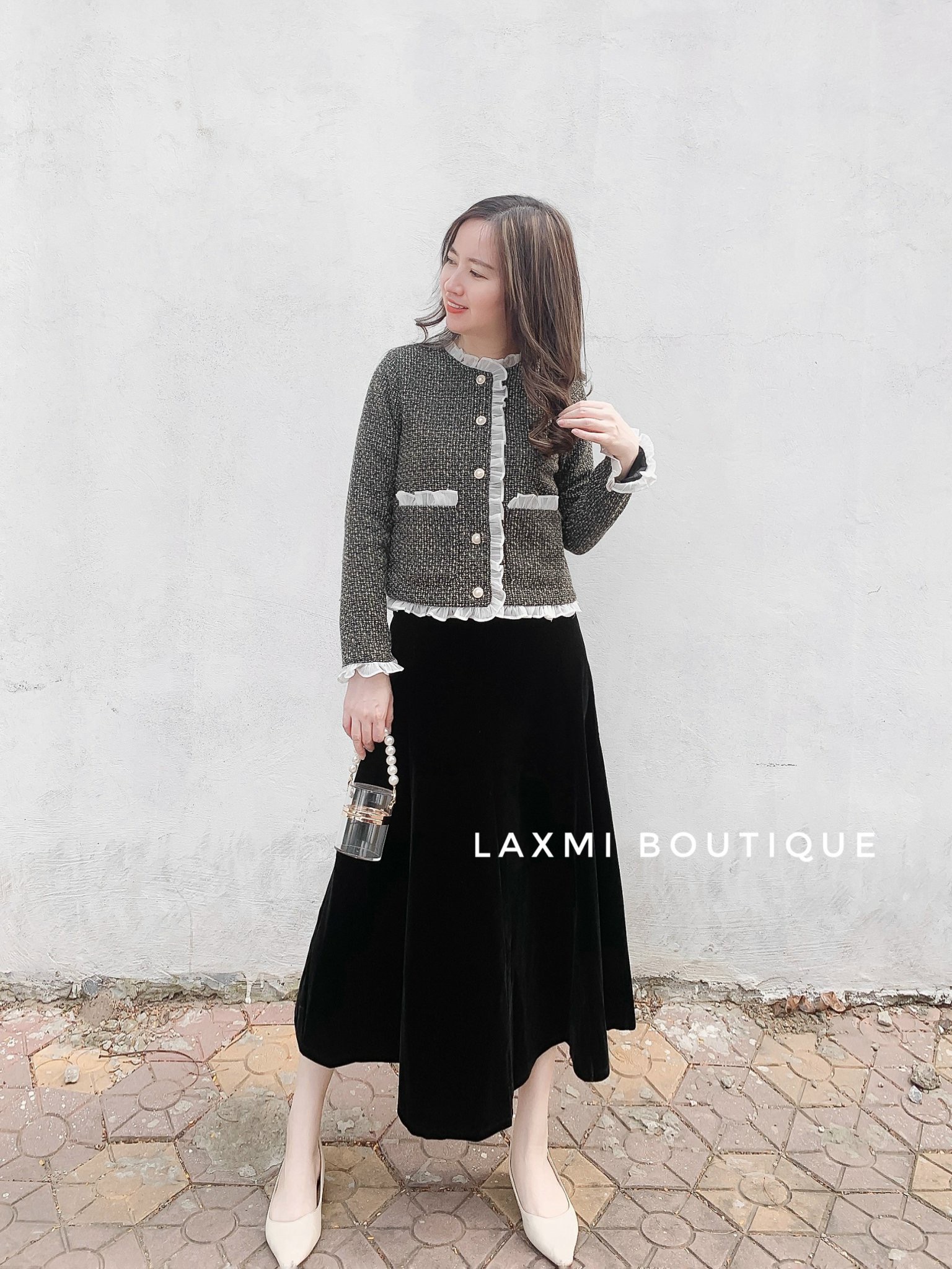 Áo dạ tweed viền bèo phong cách Hàn Quốc - Laxmi Boutique - M618