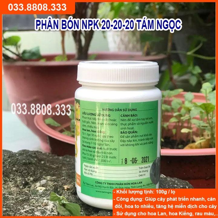 Phân Bón NPK 20-20-20 TÁM NGỌC lọ 100gram - Kích Thích Cây Phát Triên Phân Hóa Mầm Hoa