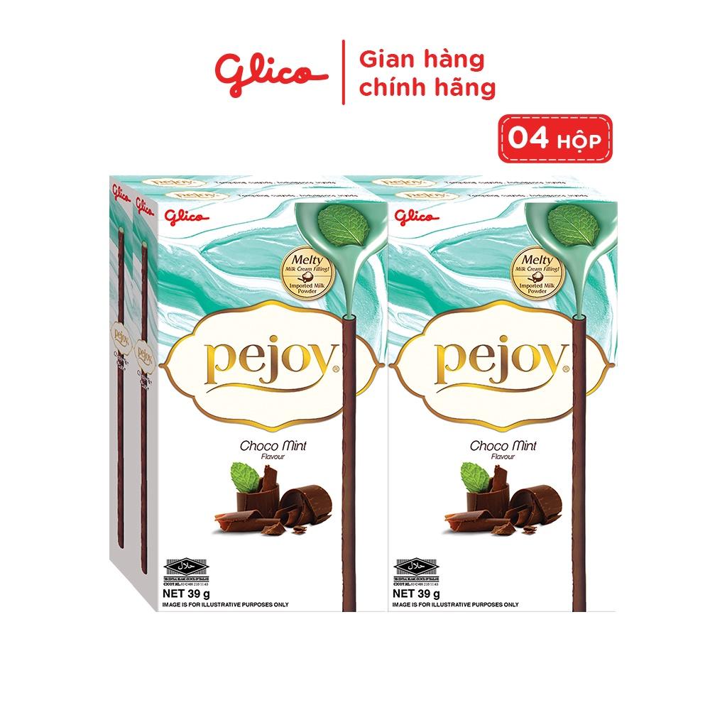 Combo 4 hộp Bánh Que Pejoy Nhân Kem Choco Mint 39G