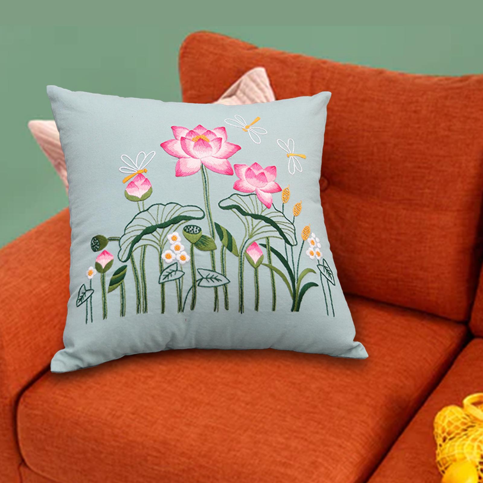 Pillow cover crafts women adult embroidery kit Style A