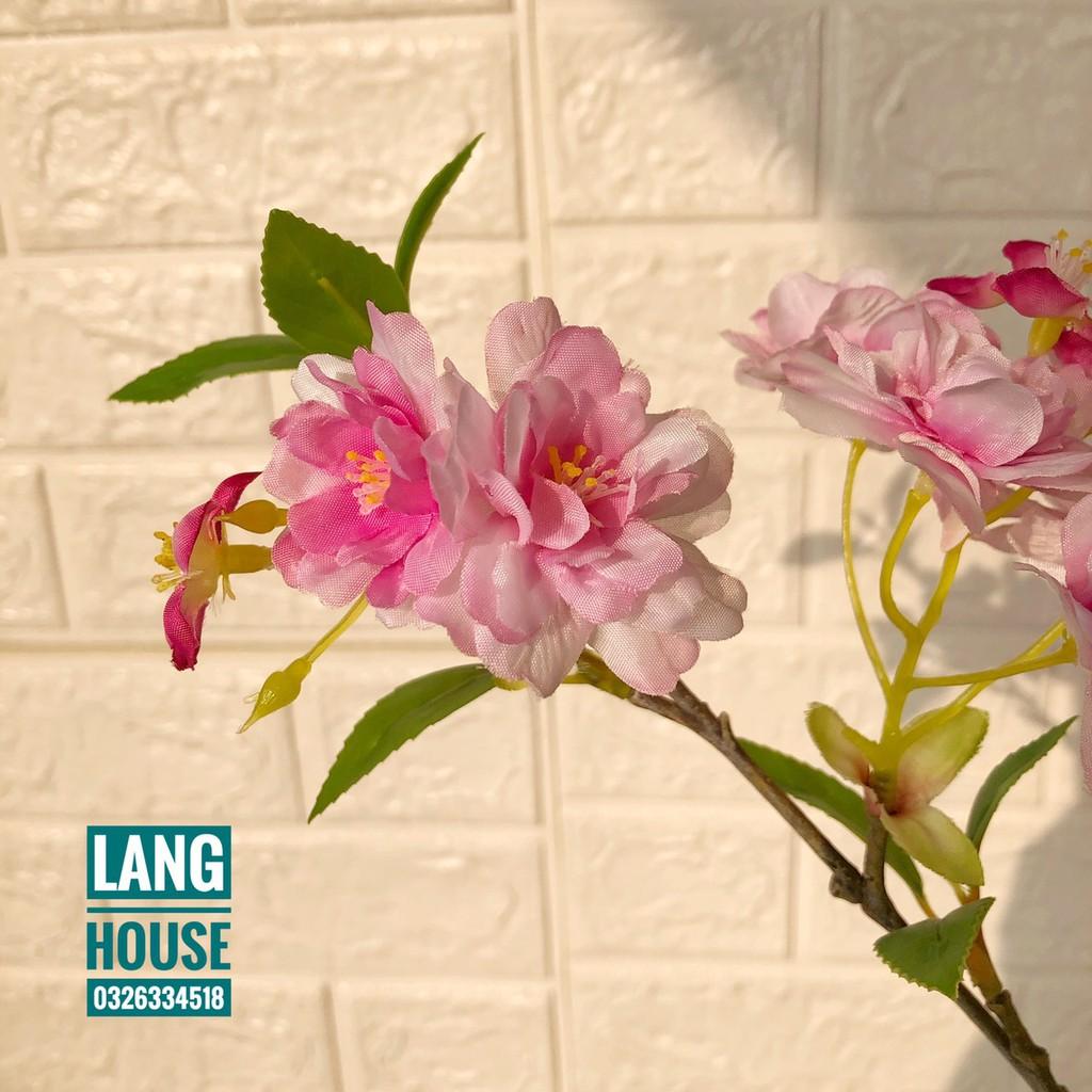 Hoa Giả Hoa Lụa - CHẬU HOA ĐÀO GIẢ CAO 70CM
