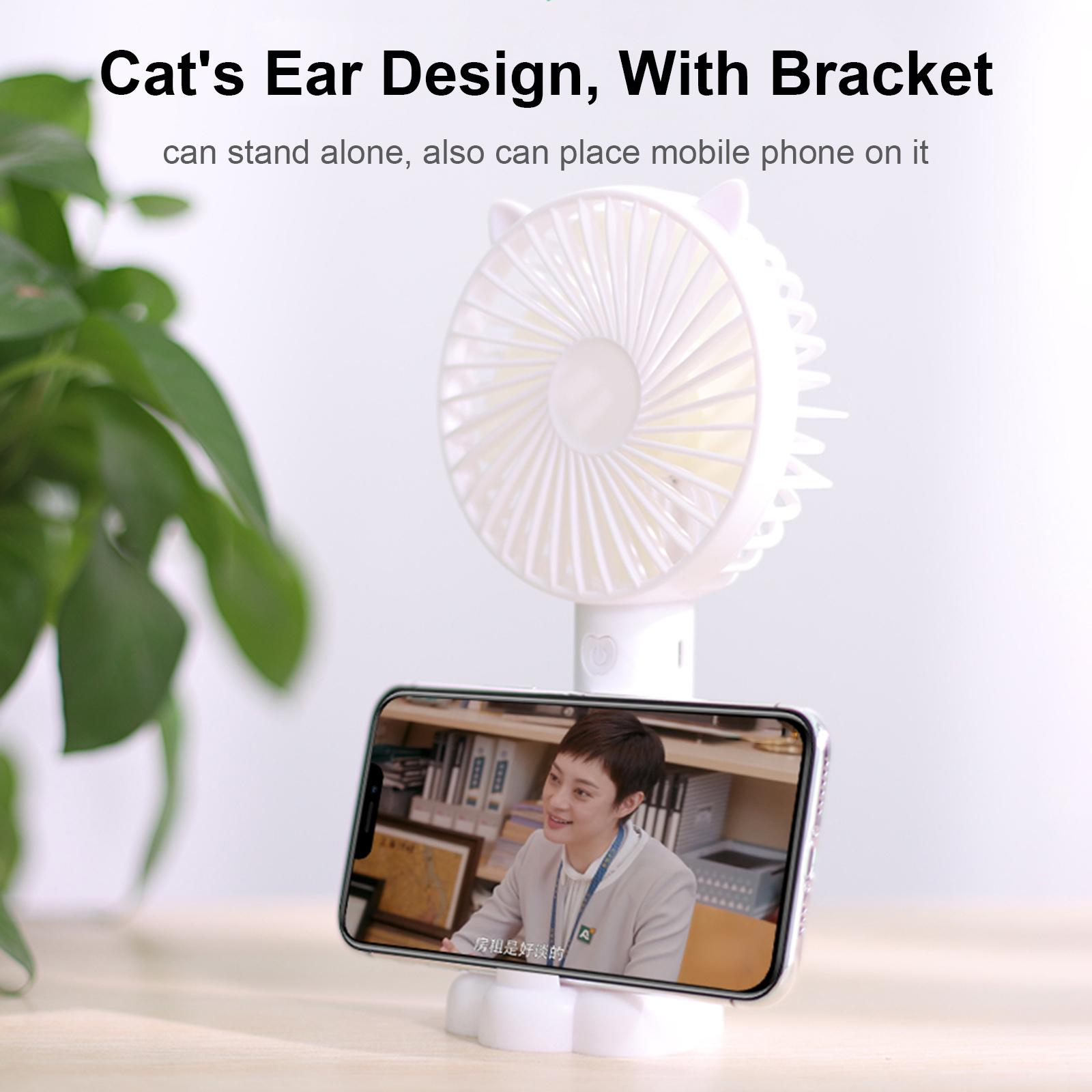 Quạt di động mini cầm tay có cánh 3 tốc độ có thể điều chỉnh sạc USB