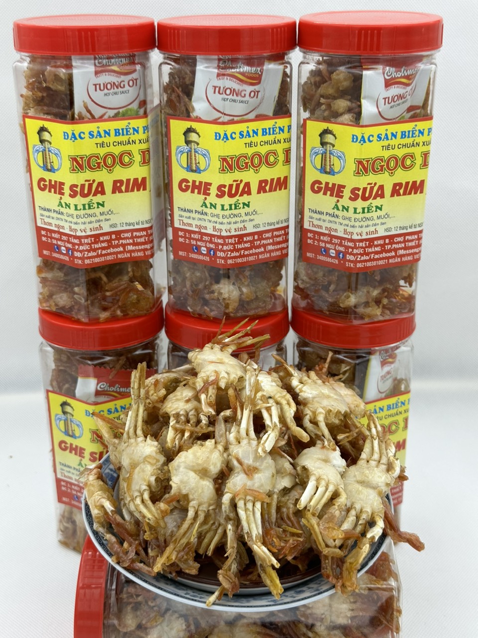 Ghẹ sữa rim gói (hộp) 1 kg đã chế biến ăn liền ngon ơi là ngon của shop Đặc Sản Biển Phan Thiết NGỌC DŨNG. Hạn sử dụng 12 tháng kể từ ngày đặt hàng