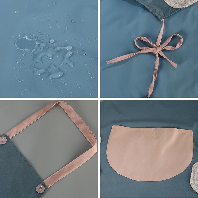 Tạp dề nhà bếp không thấm nước - Tạp dề con hươu nhà bếp với khăn lau tay Pocket tạp dề chống dầu, chống thấm nước