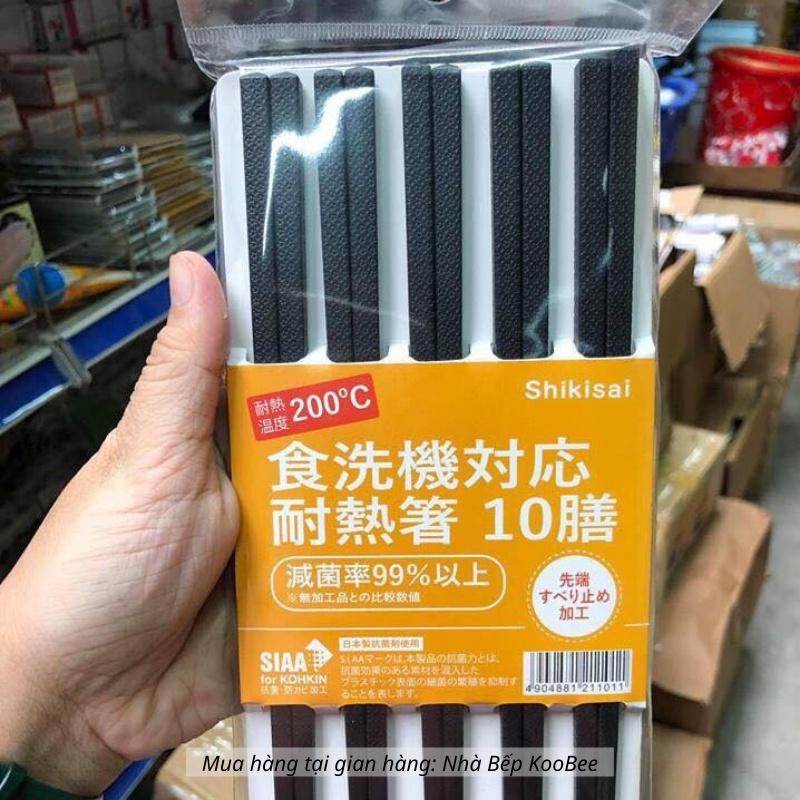 Set 10 đôi đũa Nhật sợi thuỷ tinh Glass Fiber - Đũa Nhật kháng khuẩn chống nấm mốc chống trơn trượt