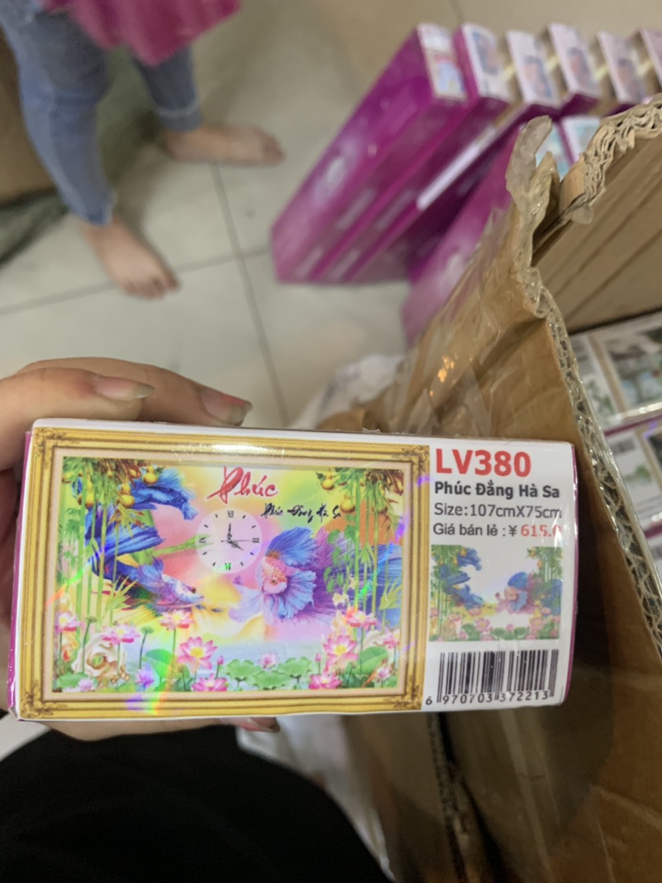 Tranh đính đá Phúc chưa đính đá