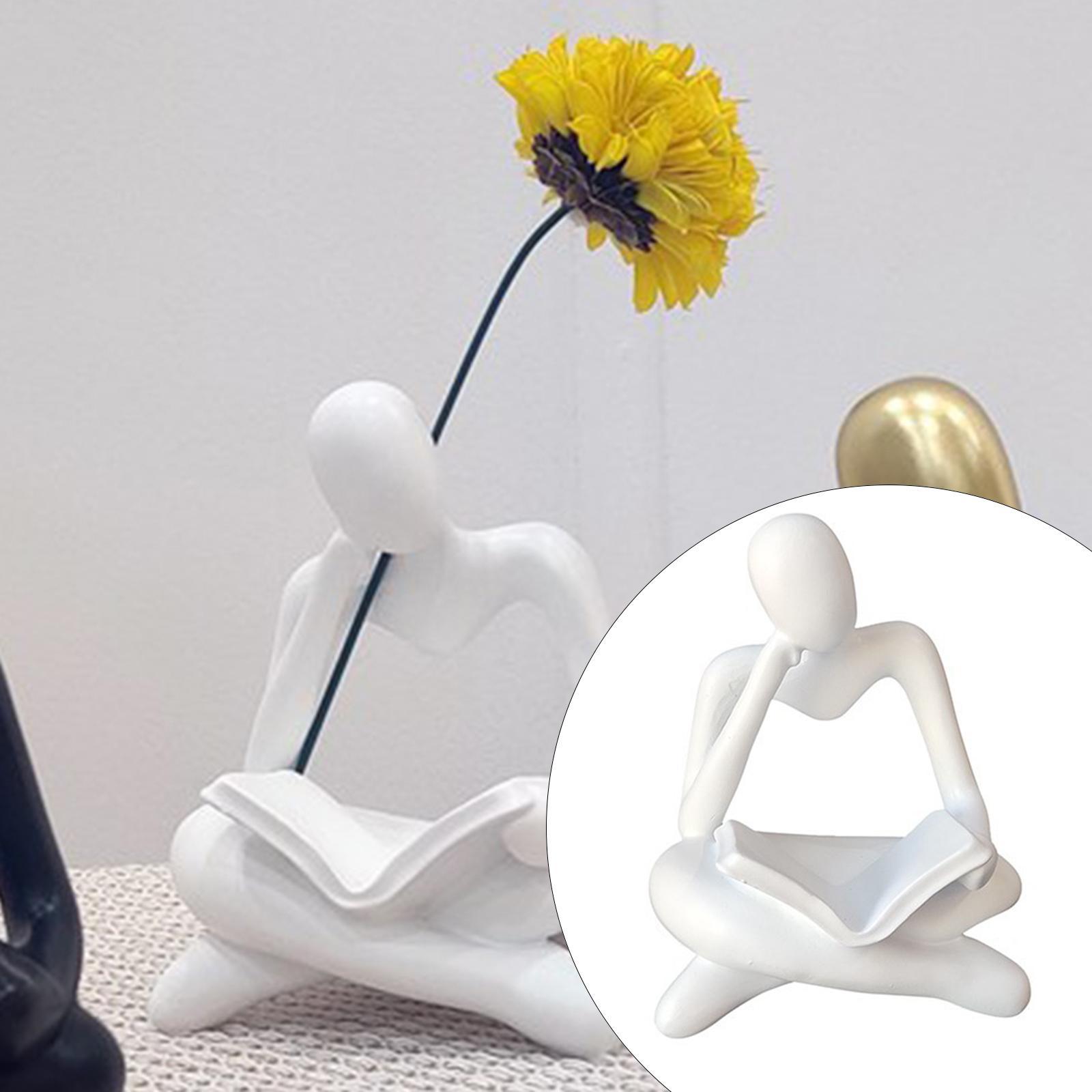 2Pcs Abstract Thinker Statue Tabletop Sculpture for Home Decor