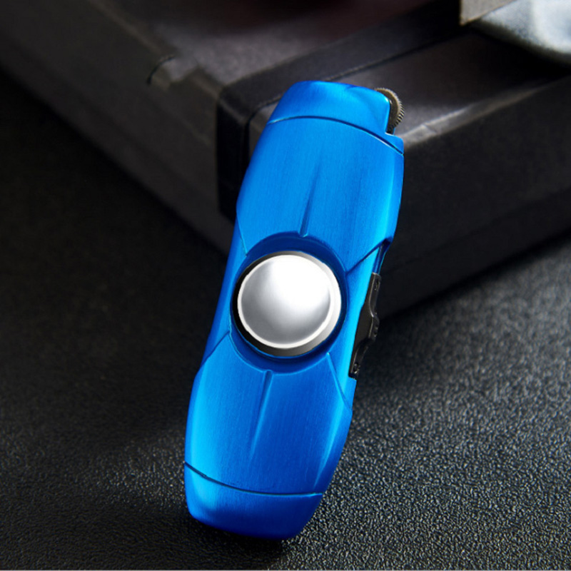 Bật Lửa Khè Gas Đá Rãnh Tay Con Quay Spinner 2in1 - Xài Gas (giao màu ngẫu nhiên)