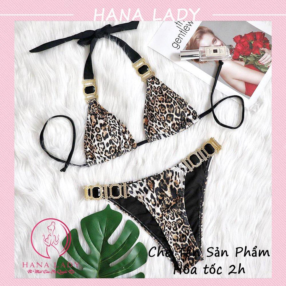 Bikini 2 mảnh sexy họa tiết da beo gợi cảm, đồ tắm dây quyến rũ BN138