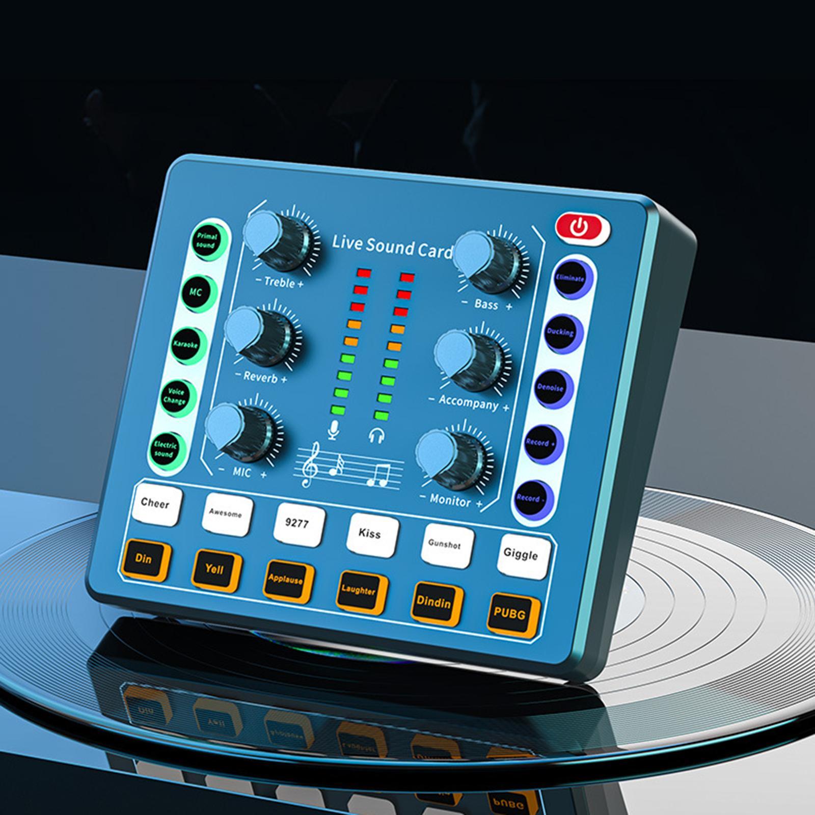 Professional sound Card 12 Sound Effects Low Noise for Karaoke Gaming