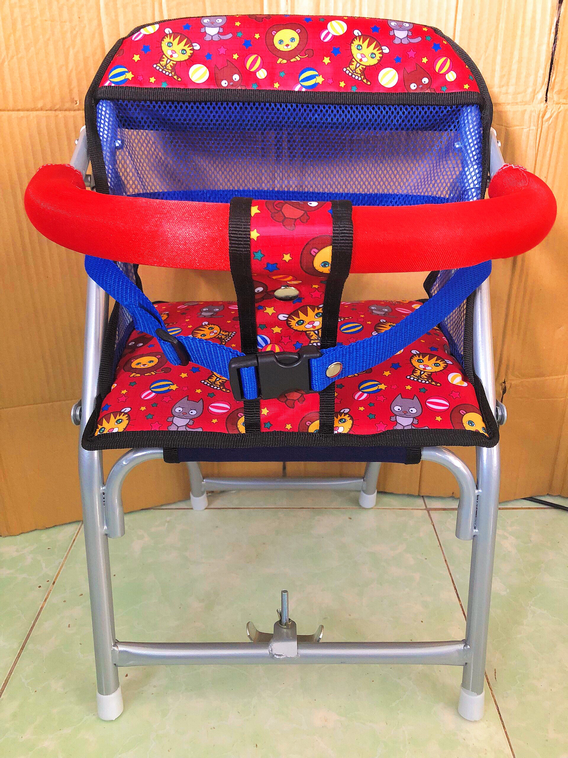 Ghế ngồi xe số có dây an toàn cho bé , GHẾ SỐ XẾP SẮT SƠN TĨNH ĐIỆN