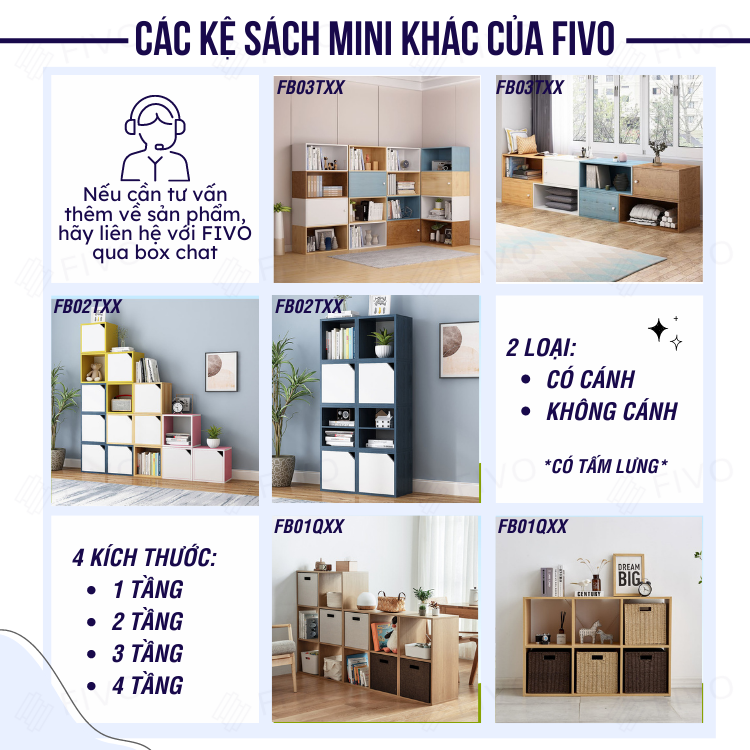 Kệ Tổ Ong Đa Năng Chất Liệu MDF FIVO FB03 Có Cửa Để Đồ Tiện Lợi Dễ Dàng Lắp Ráp - Hàng Chính Hãng